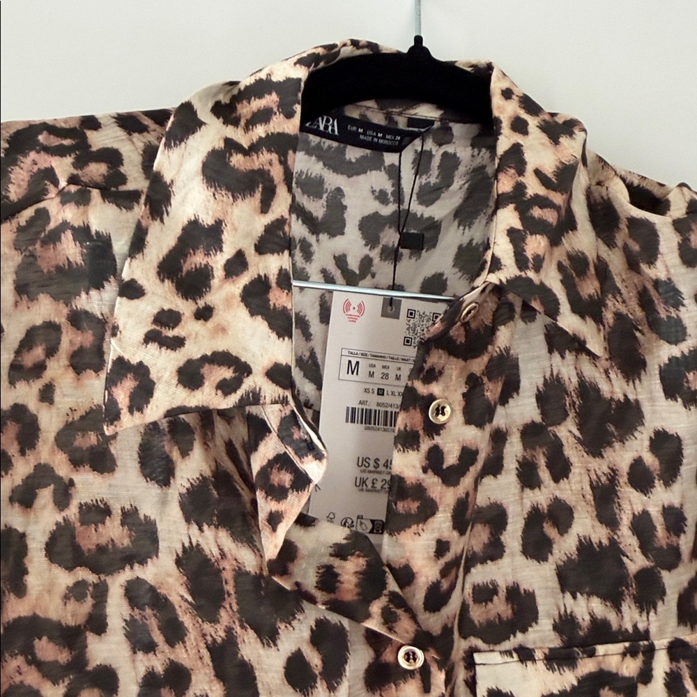 Zara Animal Print Blouse